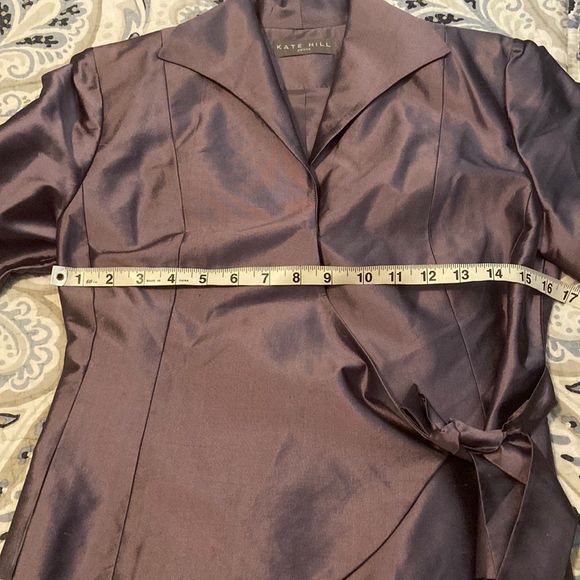 KateāHillĀ Purple Iridescent Silk Jacket in Womenās Size 2 Petite - Picture 3 of 6